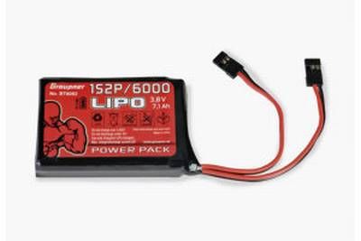 Graupner LiPo-Senderakku 1S2P/6000 3.8V JR für MX-12/16/20, MZ-18, MZ-24,MC-20,MC-32