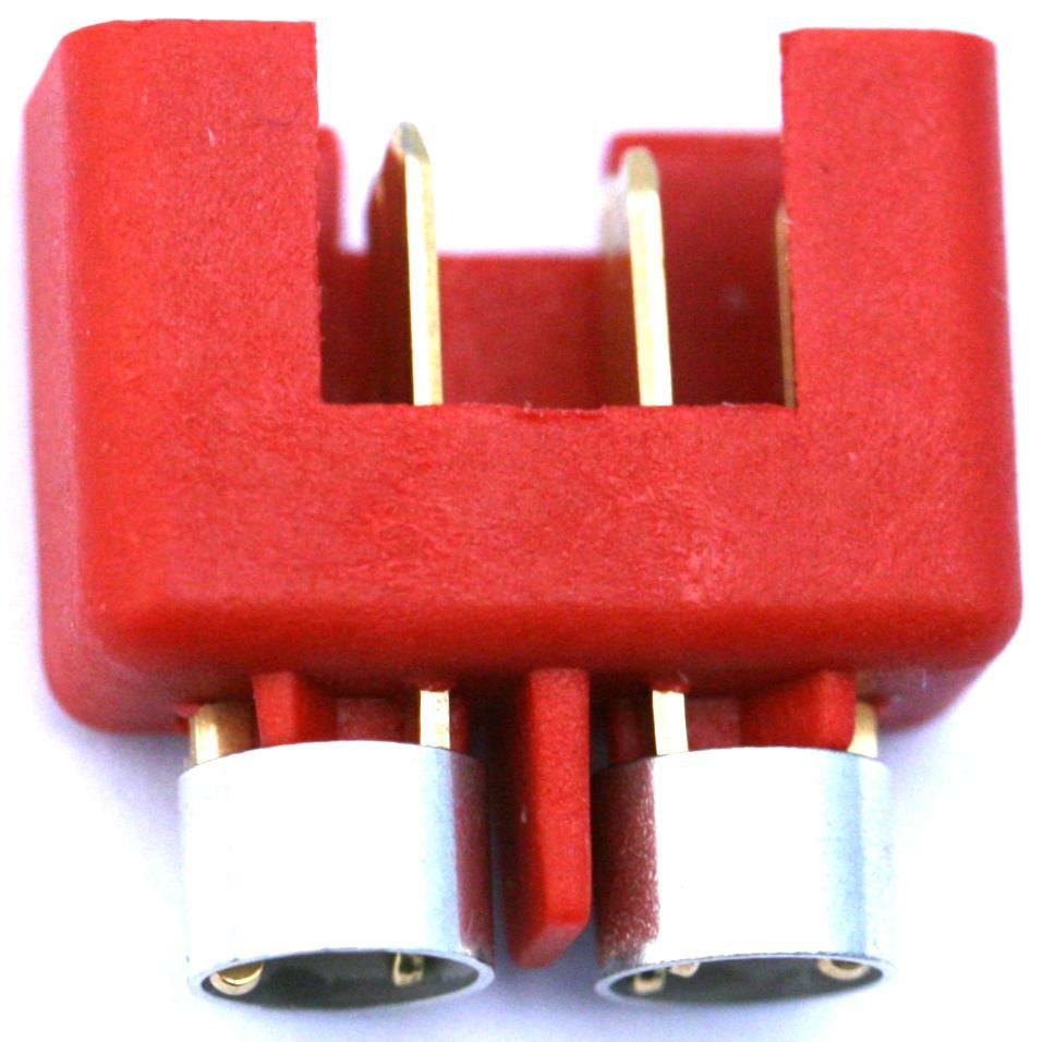 Hochstromstecker rot Doppelkontakt mit Ring