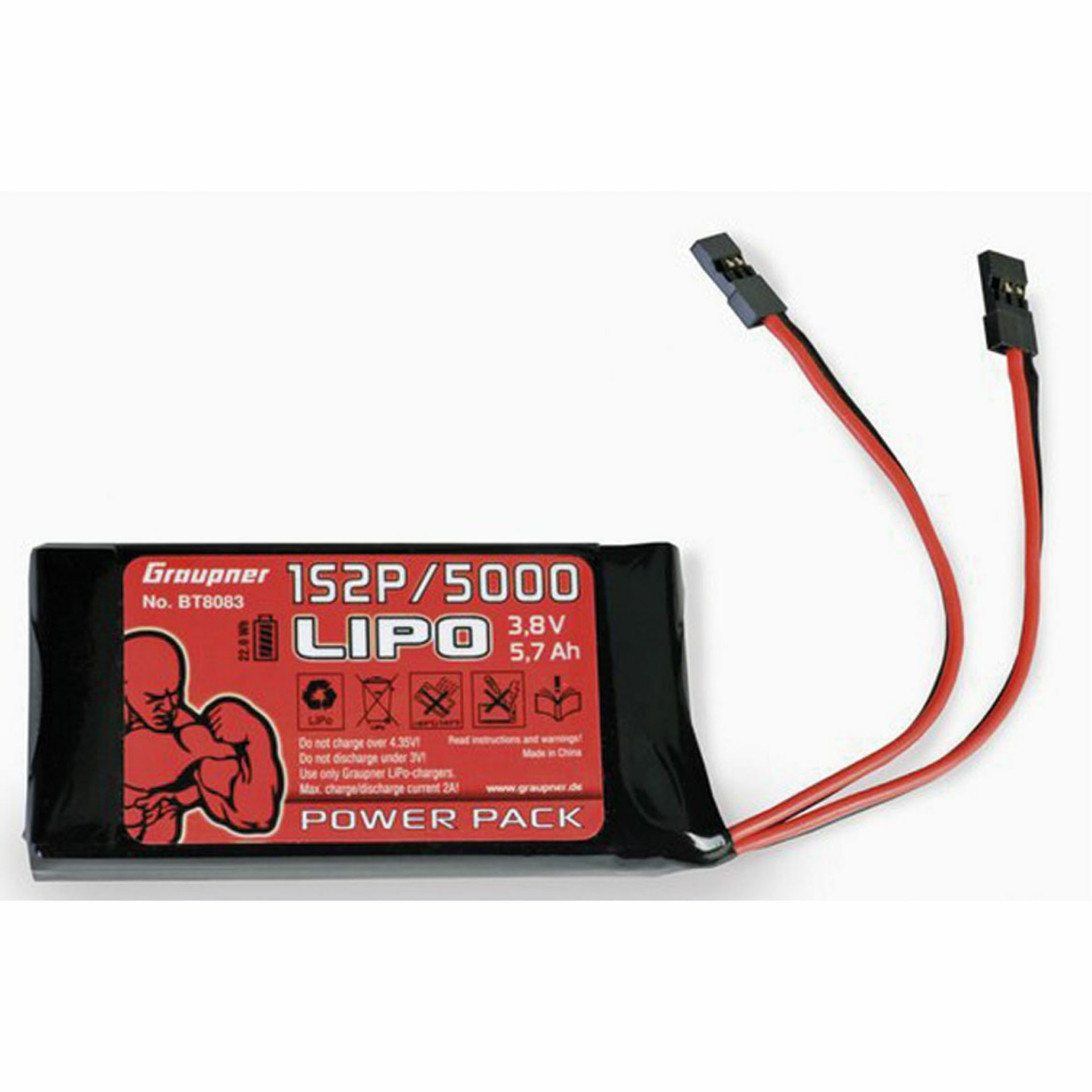 Graupner LiPo-Senderakku 1S2P/5000 3.8V für MZ-18, MZ-24,MX-20