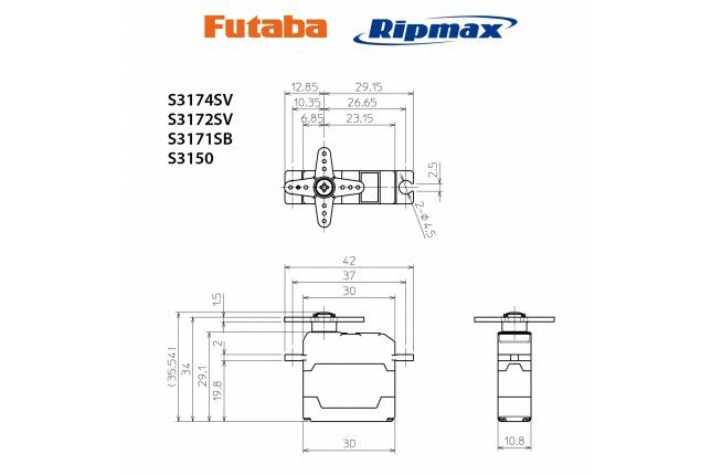 FUTABA Servo S3150 Digi BB MG 0,24s/3,7kg